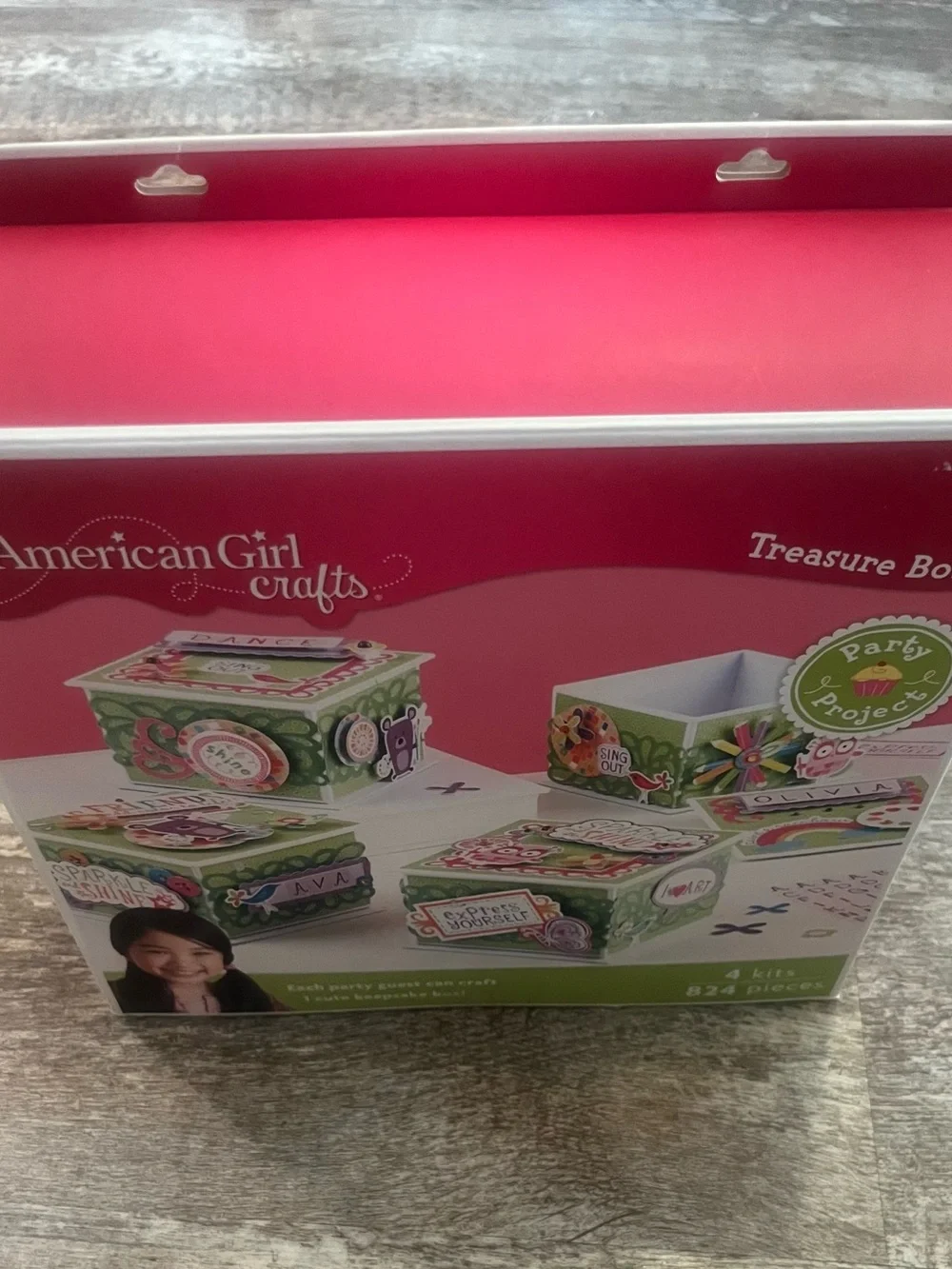 American Girl Kids Green Treasure Boxes Party Kit